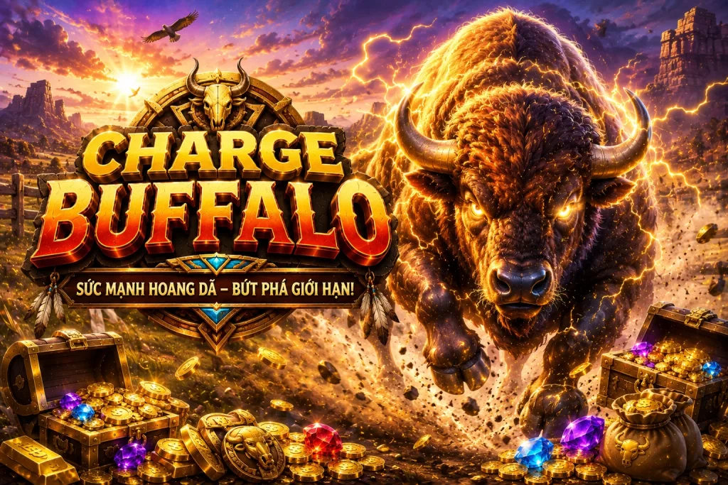 Đàn trâu rừng trên thảo nguyên hoàng hôn trong game GO99 Charge Buffalo